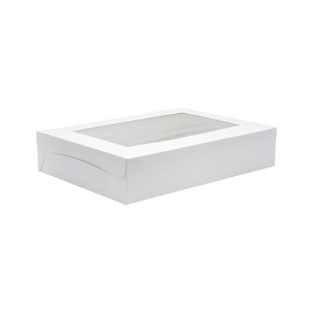19 x 14 x 4 White Window Cake & Bakery Box, 1-Piece, Lock Corner..jpg