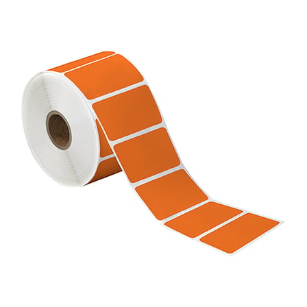 2 1/4 x 1 1/4" Orange Desktop Direct Thermal Label