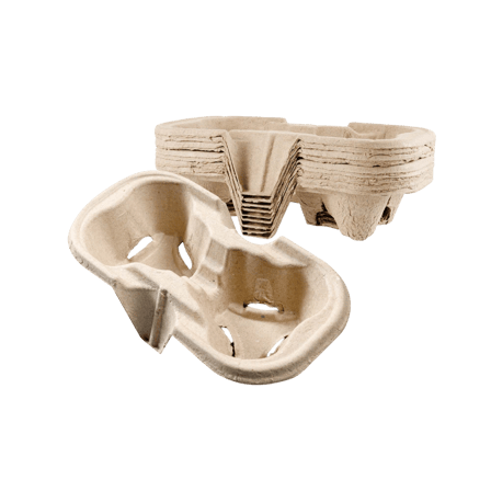 Pulp Fiber 2 Cup Carrier for 8 to 22 oz. Cups - (500/Case)