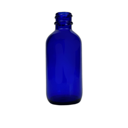 2 oz. (60 ml) Cobalt Blue Boston Round Glass Bottle 20-400 Neck Finish