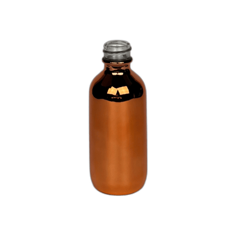 2 oz. (60 ml) Copper Boston Round Glass Bottle 20-400 Neck Finish