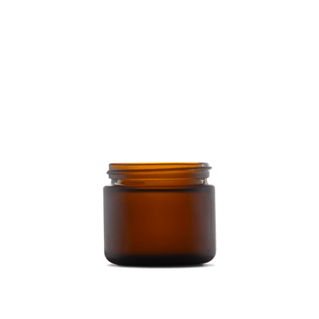 2 oz Amber Frosted Glass Straight-Sided Round Jar 53-400 Neck Finish