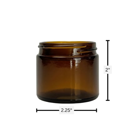 2 oz. Amber Glass 53-400 Straight Sided Round Jar 