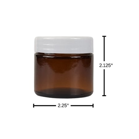2 oz. Amber Glass 53-400 Straight Sided Round Jar with PP White Lid