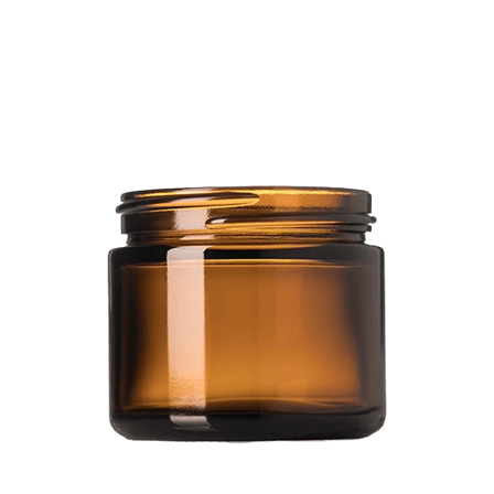 2 oz Amber Glass Straight-Sided Round Jar with 53-400 Neck Finish - (168/Case)
