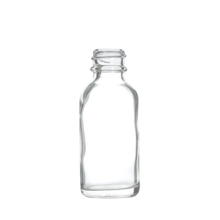 2 oz Clear Boston Round Glass Bottle with 20-400 Neck Finish - (240/Case)