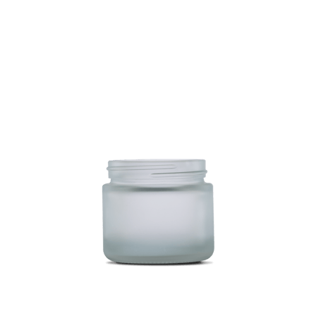 2 oz Clear Frosted Glass Straight-Sided Round Jar 53-400 Neck Finish