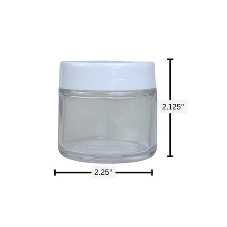 2 oz. Clear Glass 53-400 Straight Sided Round Jar with PP White Lid