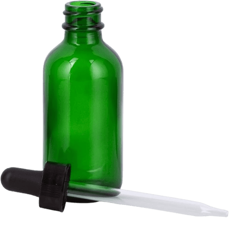 2 oz Green Boston Round Glass Bottle with 20-400 Neck Finish - (240/Case)