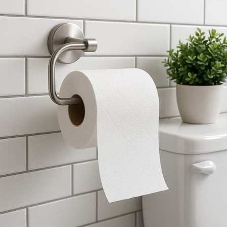 2-ply Toilet tissue paper roll​ on a wall-mounted holder.jpg