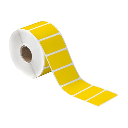 2 x 1" Yellow Desktop Direct Thermal Label