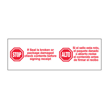 2" x 110 yds. - "Stop / Alto" (6 Pack) Messaged Carton Sealing Tape – 2.2 Mil