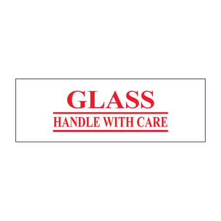 2" x 55 yds. - "Glass - Handle With Care" Messaged Carton Sealing Tape – 2.2 Mil