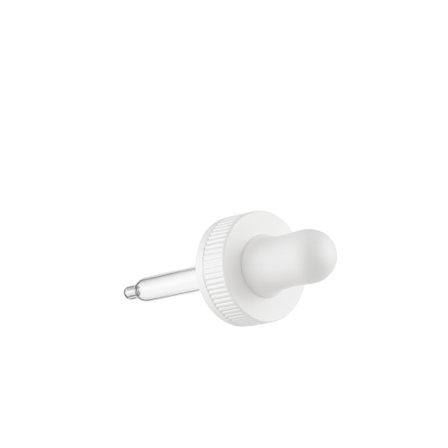 20-400 White CRC Dropper with 76 mm Graduated Polypropylene Pipette (Fits 1 oz Boston Round Bottle) - 1000/Case