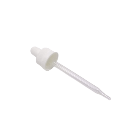20-400 White CRC Dropper with 91 mm Glass Pipette (Fits 2 oz Boston Round Bottle) - 1000/Case