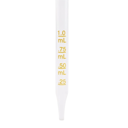 20-400 White Dropper with 91 mm Graduated Glass Pipette (Fits 2 oz Boston Round Bottle) - 1000/Case