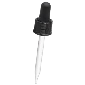 20-410 Black Dropper with 76 mm Glass Pipette (Fits 1 oz Boston Round Bottle) - 1000/Case