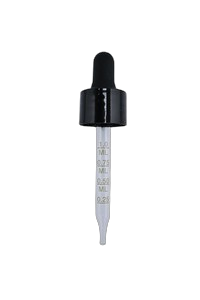 20-410 Black Dropper with 76 mm Graduated Glass Pipette (Fits 1 oz Boston Round Bottle.png