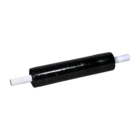 20" x 80 Gauge x 1000' Black Extended Core Opaque Stretch Film