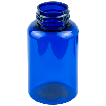 200cc Blue PET Plastic Packer Bottle 38-400(285/case)