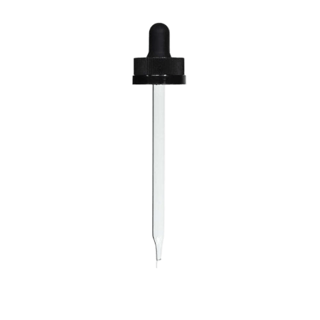 22-400 Black CRC Dropper with 108 mm Glass Pipette (Fits 4 oz Boston Round Bottle) - 1000/Case