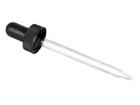 22-400 White Dropper with 108 mm Glass Pipette (Fits 4 oz Boston Round Bottle) - 1000/Case