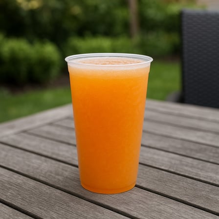 22 oz PP plastic cold cups​ filled with orange juice.jpg