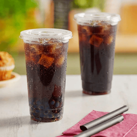 20 Ounce Clear PET Plastic Cold Cups with Drink and Flat lids.png