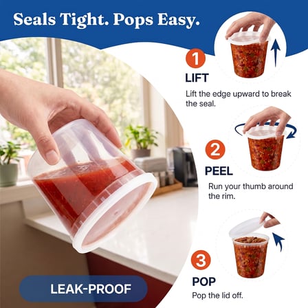 24 oz Clear PP Plastic Round Deli Container with Airtight Lid - (240/Case) - Thumbnail 3