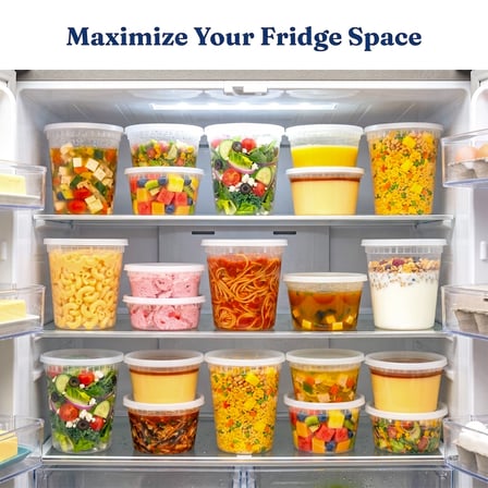 24 oz Clear PP Plastic Round Deli Container with Airtight Lid - (240/Case) - Thumbnail 7