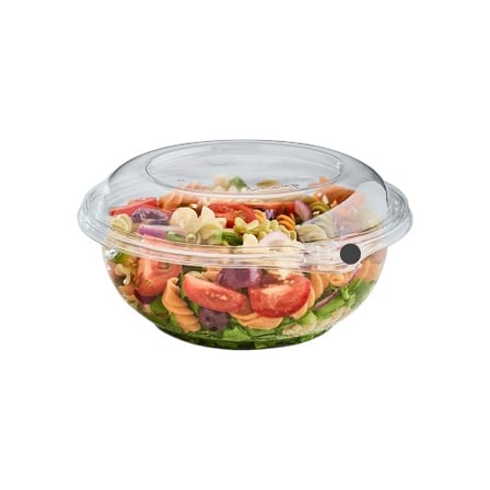 24 Ounce Round PET Plastic Tamper-Evident Bowl with Fresh Salad.jpg