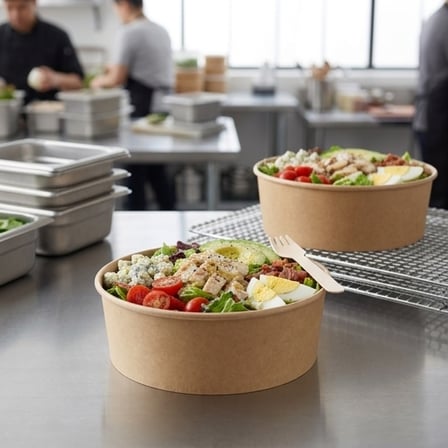 25 oz Kraft Paper Bowl - (600/Case) product image