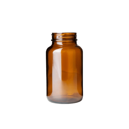 250 cc Amber Glass Wide Mouth Packer with 45-400 Neck Finish - (72/Case)