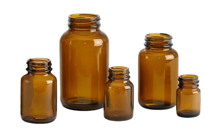 250 cc Amber Glass Wide Mouth Packer with 45-400 Neck Finish - (72/Case)