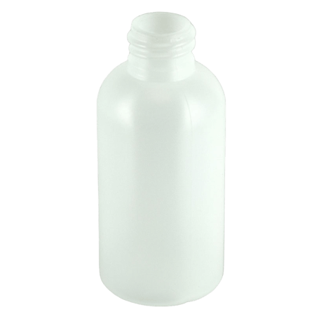 2oz Natural HDPE Plastic Boston Round Bottle 20-410(900/case)