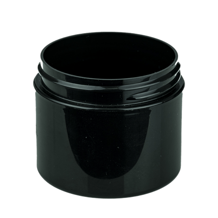 2oz Straight Base Solid Black PP Double Wall Jar - 58-400(360/case)