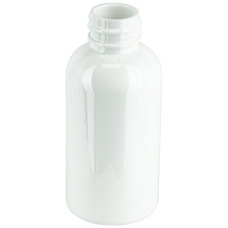 2oz WHITE Boston Round PET Plastic Bottle 20-410(1120/case)