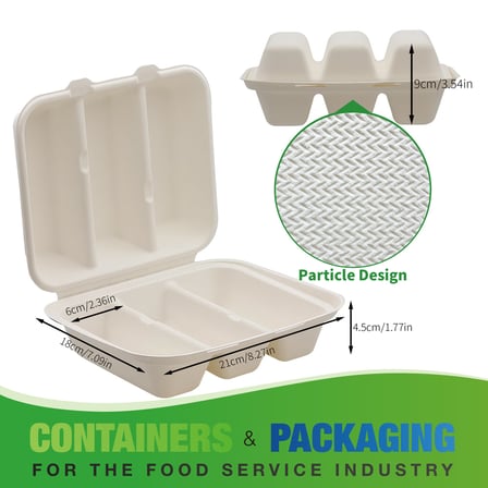 3-Compartment Bagasse Hinged Take-Out Container Shown with Dimensions.jpg