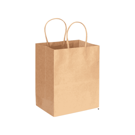 #3 Kraft Paper Shopping Bag with Handles 8" x 4.5" x 10.25".png