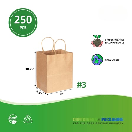 8" x 4.5" x 10.25" Brown paper shopping bag with handles​ shown with dimensions.jpg