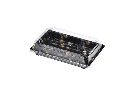 #3 Medium Sushi Containers with Lids 6.5" × 4.5" × 2" - (400/Case)