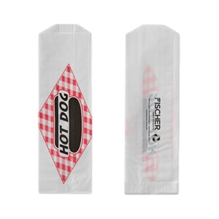 3″ x 2″ x 8.75″ White paper hot dog bag, Grease-resistant.jpg