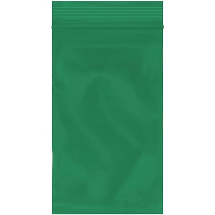 3 x 5" - 2 Mil Green Reclosable Poly Bags