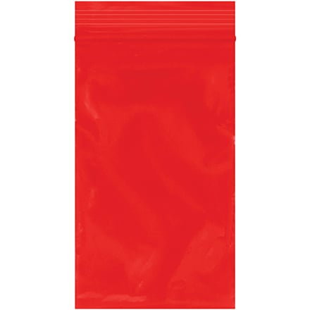 3 x 5" - 2 Mil Red Reclosable Poly Bags