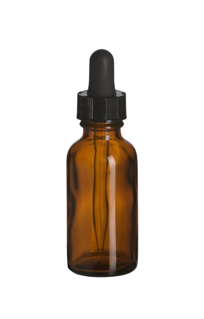 30 ml Amber Euro Round Glass Bottle with 18-415 Neck Finish - (330/Case)