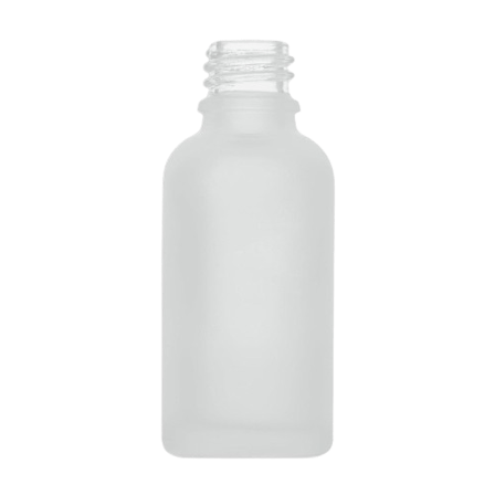 30 ml Frosted Clear Euro Round Glass Bottle with 18-415 Neck Finish