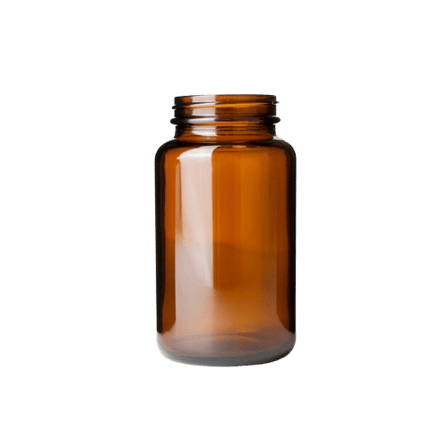 300 cc Amber Glass Wide Mouth Packer Bottle with 53-400 Neck Finish - (60/Case)