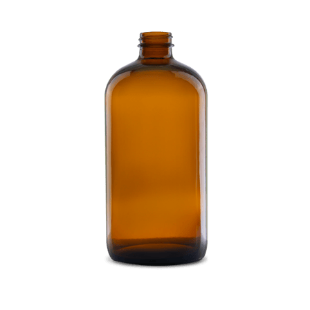 32 oz Amber Glass Boston Round Bottle 33-400 Neck Finish