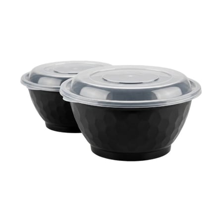 32 Ounces Black Round PP Plastic Microwavable Bowl with Clear Lid.jpg