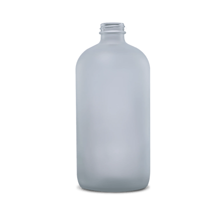 32 oz Clear Frosted Glass Boston Round Bottle 28-400 Neck Finish